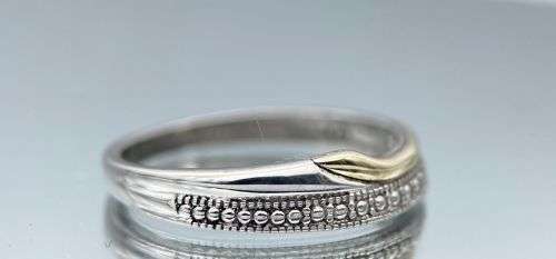 ***STUNNING BEADED 9K GOLD & SILVER LADIES RING*** R1 BIDS!!!