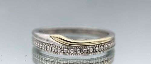***STUNNING BEADED 9K GOLD & SILVER LADIES RING*** R1 BIDS!!!