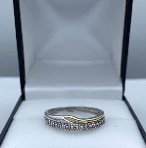 ***STUNNING BEADED 9K GOLD & SILVER LADIES RING*** R1 BIDS!!!