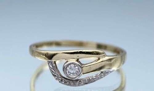 ***SOLID YELLOW GOLD DIAMOND VORTEX RING*** R1 BIDS!