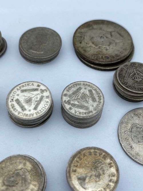 ***LOT OF MIXED SILVER % OLD SOUTH AFRICAN COINS!*** BID FOR ALL!