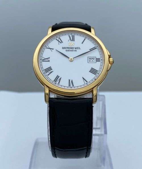 ***MINT RAYMOND WEIL GENEVE SWISS GOLD MENS DRESS WATCH*** R1 BIDS