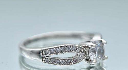 ***DAZZLING STERLING SILVER CZ ETERNITY RING* R1 BIDS