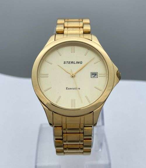 ***STERLING GOLD MENS EXECUTIVE DRESS WATCH*** R1 BIDS!