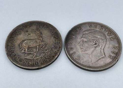 ***LOT OF COLLECTIBLE SILVER 5 SHILLING COINS* R1 BIDS