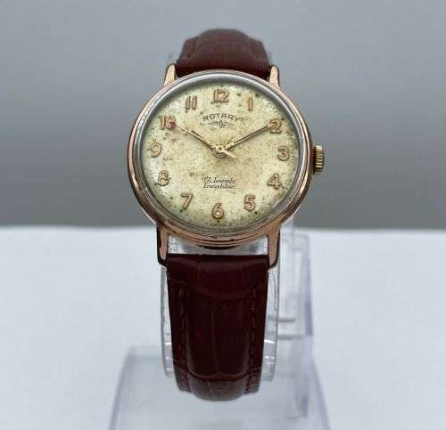 ***RETAIL:R8000 - SWISS ROTARY 17 JEWELS ROSE GOLD DRESS WATCH***