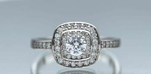 ***RETAIL:R2800 - LOVELY STERLING SILVER CZ DUAL HALO CYCLOPS RING* R1 BIDS