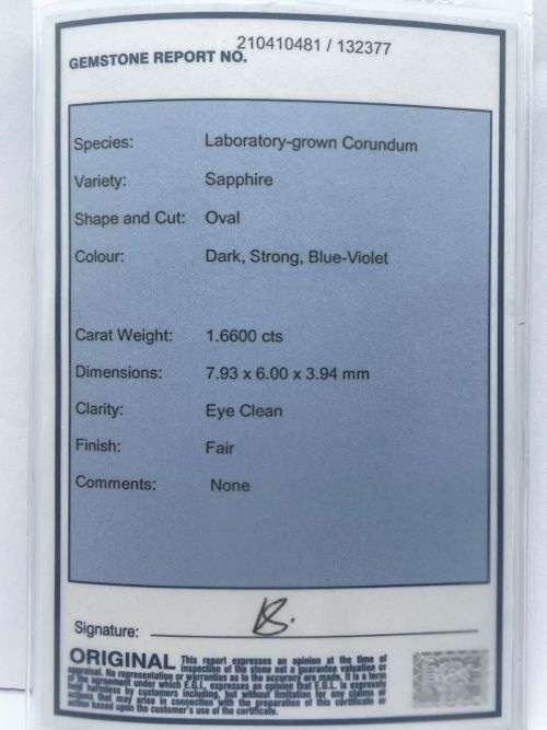 1.66CT EGL CERTIFIED OVAL CUT SAPPHIRE!