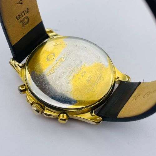 CLASSY CONTINENTAL SWISS CHRONOGRAPH GOLD MENS DRESS WATCH!