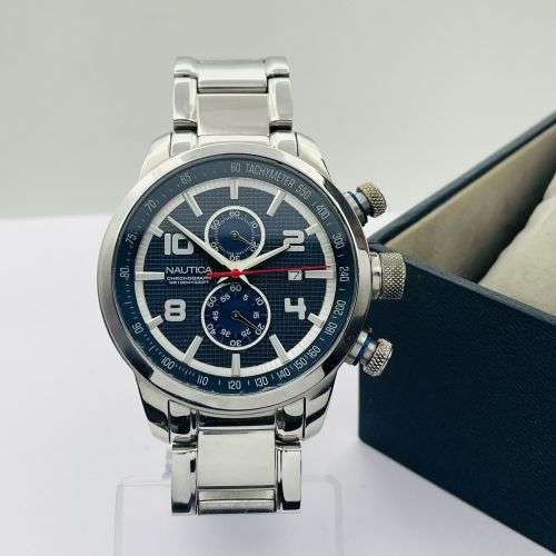 LUXURY NAUTICA MENS SPORTS CHRONOGRAPH- W/BOX & PAPERS!