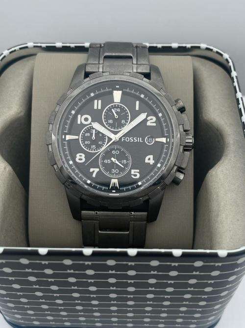 RETAIL:R4000 - FOSSIL TANK CHRONOGRAPH MENS CARBON BLACK WATCH