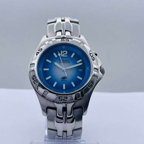 RETAIL:R4000 - FOSSIL BLUE CHRONOGRAPH STEEL MENS DRESS WATCH!