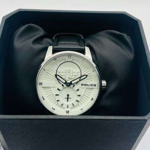 CLASSIC POLICE MENS WHITE DIAL DRESS WATCH
