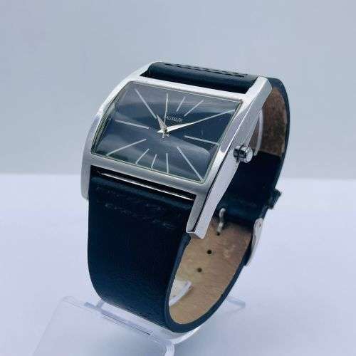 HALLMARK LEATHER STEEL MENS  DRESS WATCH***R1 BIDS!