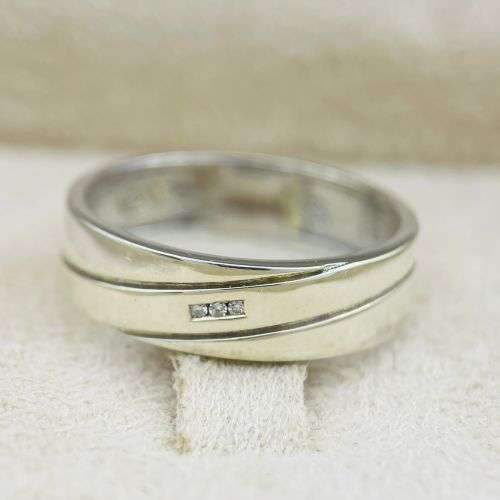 HEAVY WHITE GOLD DIAMOND CHANNEL RING