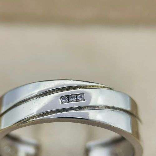 HEAVY WHITE GOLD DIAMOND CHANNEL RING