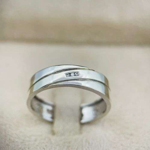 HEAVY WHITE GOLD DIAMOND CHANNEL RING