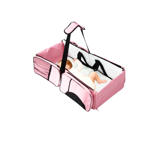 2 in 1 Multifunctional Baby Travel Bed and Bag - LIGHT BLUE