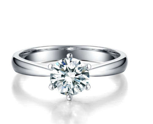 Sterling Silver Filled Engagement Ring with 1.2 Carat Simulated Diamond- Size 7