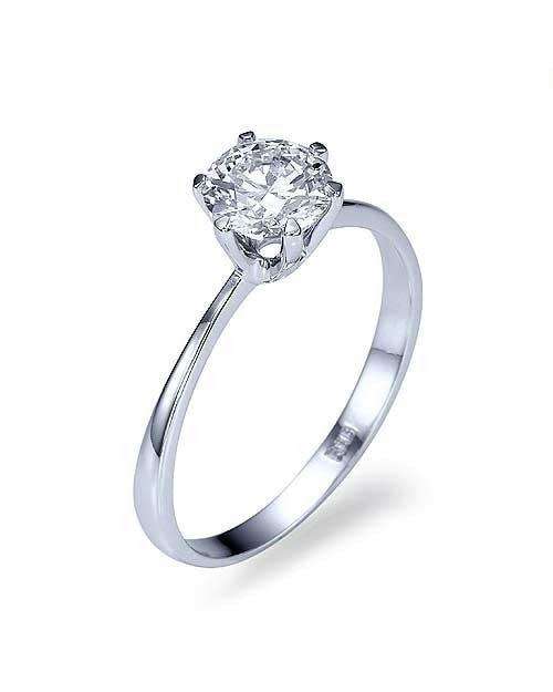 Sterling Silver Filled Engagement Ring with 1.2 Carat Simulated Diamond- Size 7