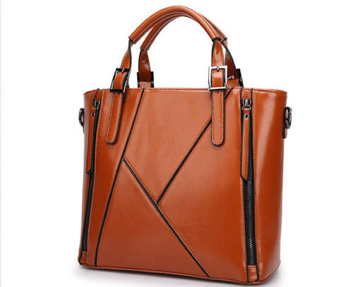 Ladies PU Leather Shoulder Messenger Handbag - Brown