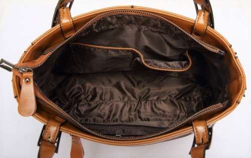 Ladies PU Leather Shoulder Messenger Handbag - Brown