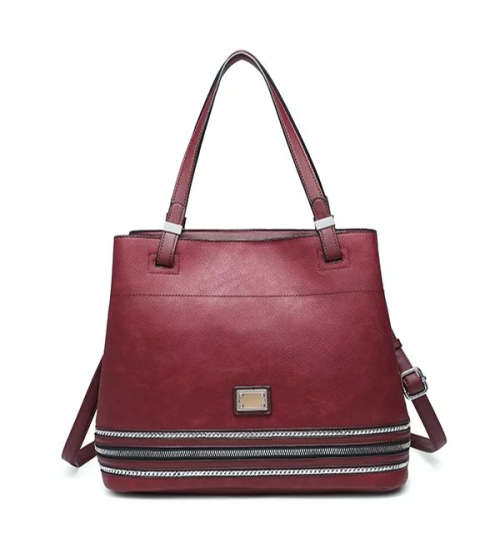 James King Ladies Tote Handbag - BURGUNDY