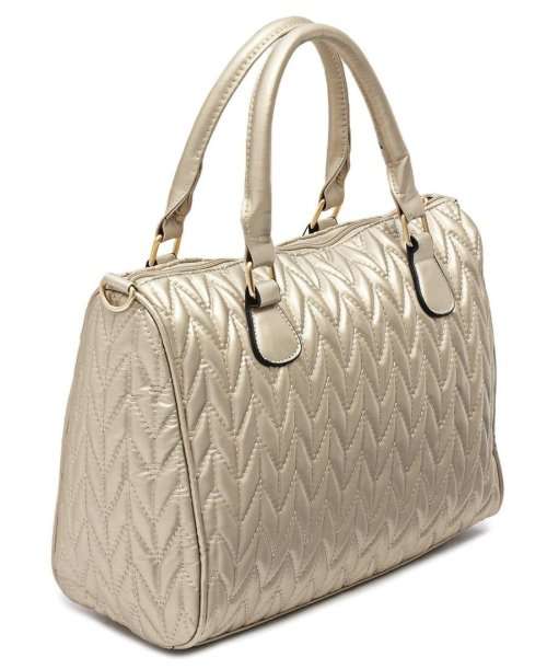 Barrel Handbag - Quilted - GOLD
