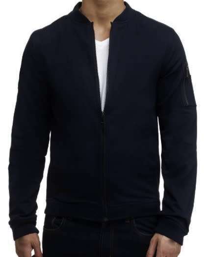 Quality Men's Lightweight Bomber Jacket - Navy Blue - XL Regular Fit