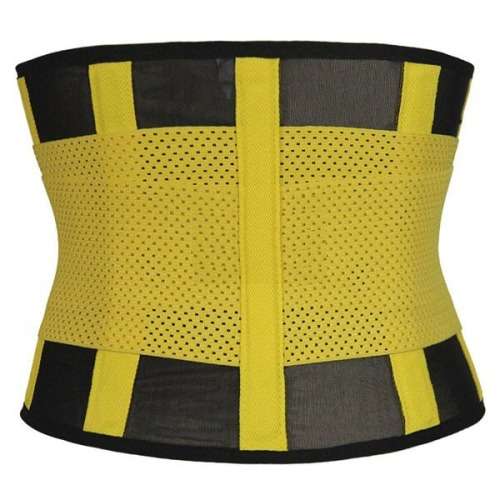 Waist Trainer Cincher Corset - Black and Yellow - Size Large