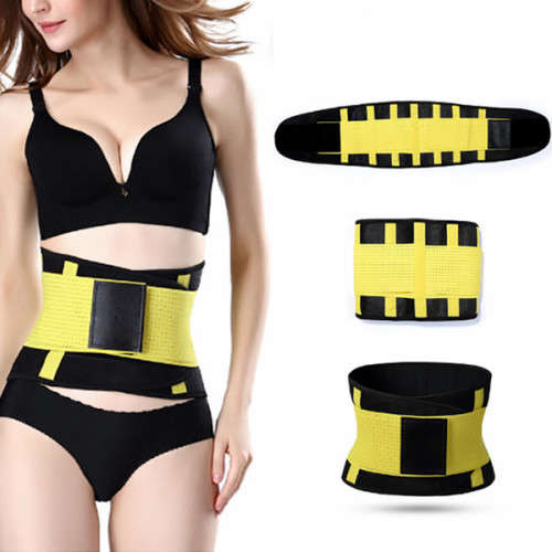 Waist Trainer Cincher Corset - Black and Yellow - Size Large