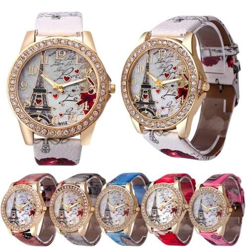 Ladies Analogue Eiffel Tower Vogue Watch - Red