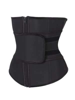 Double Layer Waist Trainer Corset Belt with Zip and Velcro Closures - SA Size Large