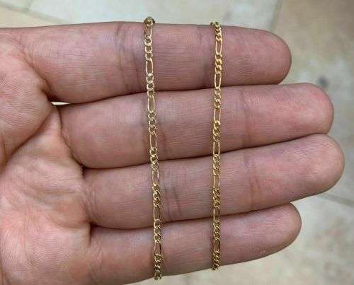 Genuine 9CT Yellow Gold Figaro Bracelet - 20cm