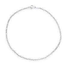 Genuine 925 Sterling Silver Figaro Chain Anklet - Ankle Chain Length 24CM