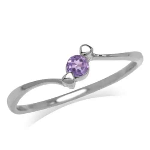 0.12ctw Natural Amethyst 925 Sterling Silver Ring 9 /R