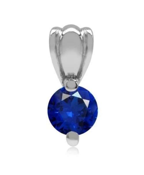 925 Sterling Silver Pendant with simulated Sapphire