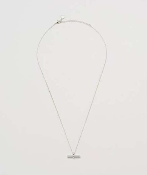 925 Sterling Silver T-bar Necklace - 40cm Curb Chain with Extender