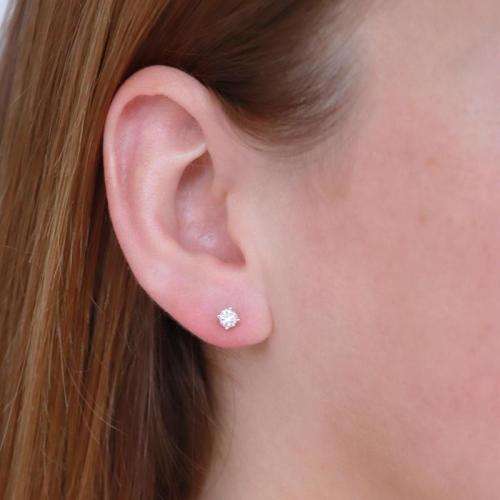 0.5CTW Created Diamond Earrings Set in Authentic 925 Sterling Silver Stud Earrings
