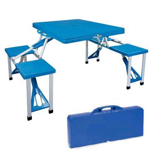 Folding steel picnic table