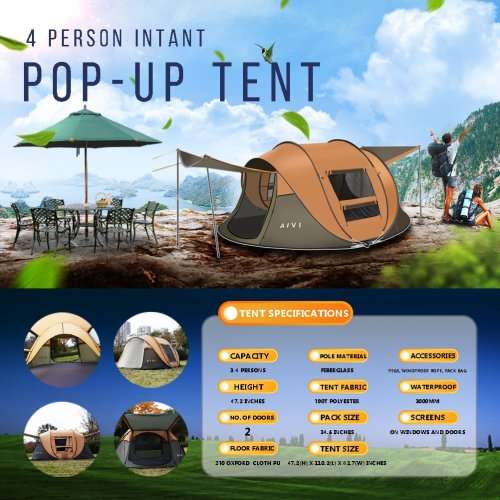 AIVI - Mega instant 4 person tent