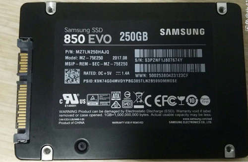 SAMSUNG MZ-75E250 850 EVO 250GB 2.5 SATA3 Internal SSD