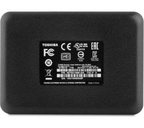 Toshiba External Hard Drive Toshiba HDTB410EK3AA 1 TB 2,5" USB 3.0 Black