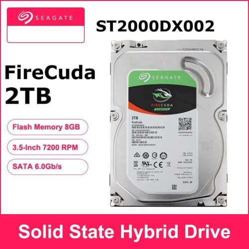 Seagate ST2000DX002 Firecuda SSHD 2TB 3.5" Internal Hybrid Hard Drive
