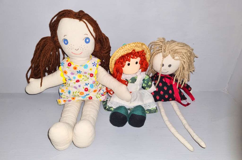 Three rag dolls
