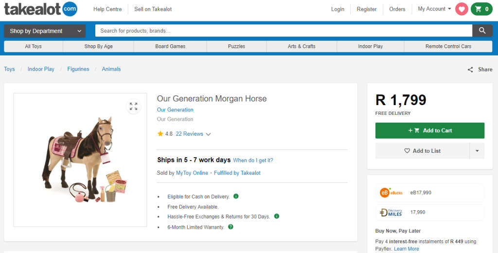 Our Generation 50 cm toy horse