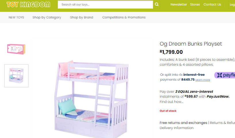 Our Generation Deluxe Dream Bunk Beds