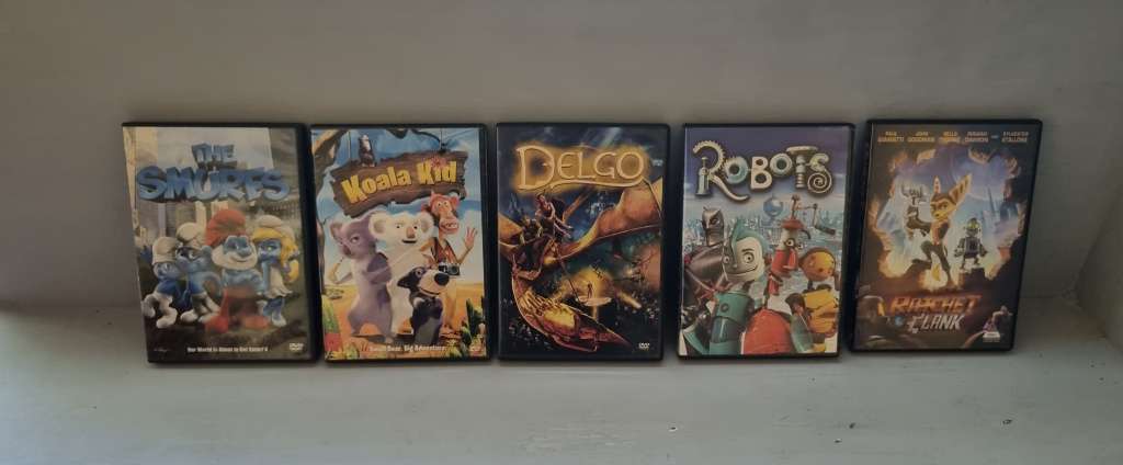 A box of 15 kids` DVD`s