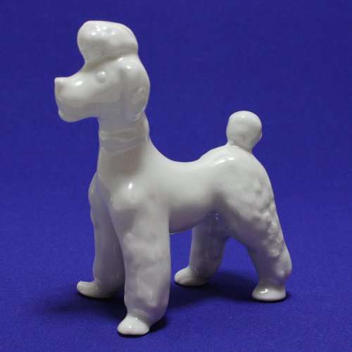 FORPLON Ceramic French Poodle dog figure in white