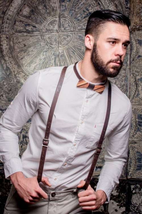 Leather Suspenders Dark chocolate Brown